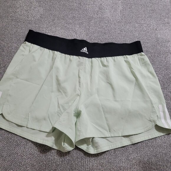 Adidas Women’s 3S Pacer TRAINING Shorts Sz XL Light Green Aeroready‎ NEW - Picture 1 of 8
